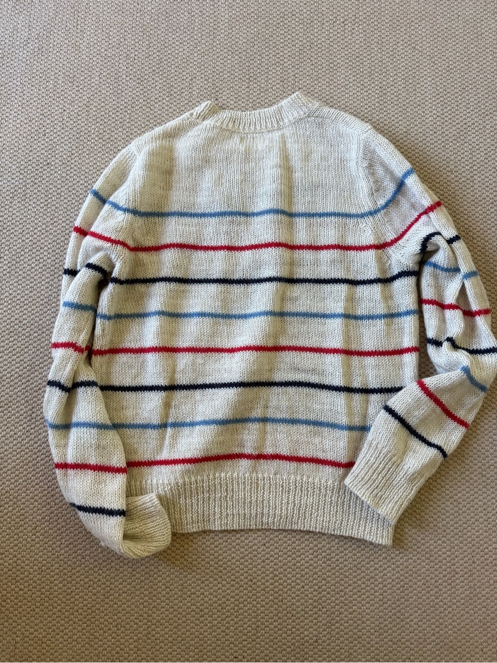 Isabel Marant Etoile  Cream Striped Knit Sweater - Red, Blue & Navy Accent